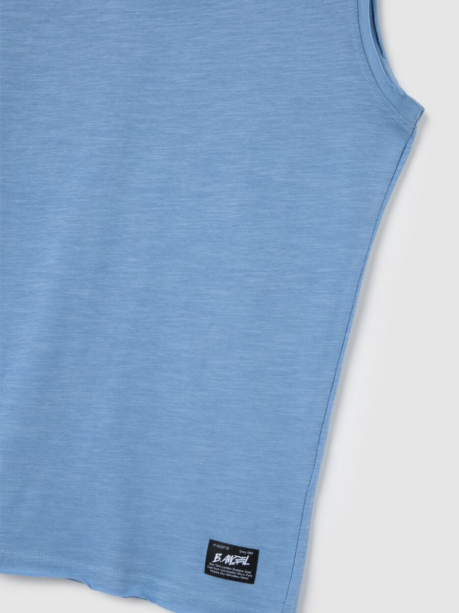 Men’s pure cotton light blue tank top regular fit_1