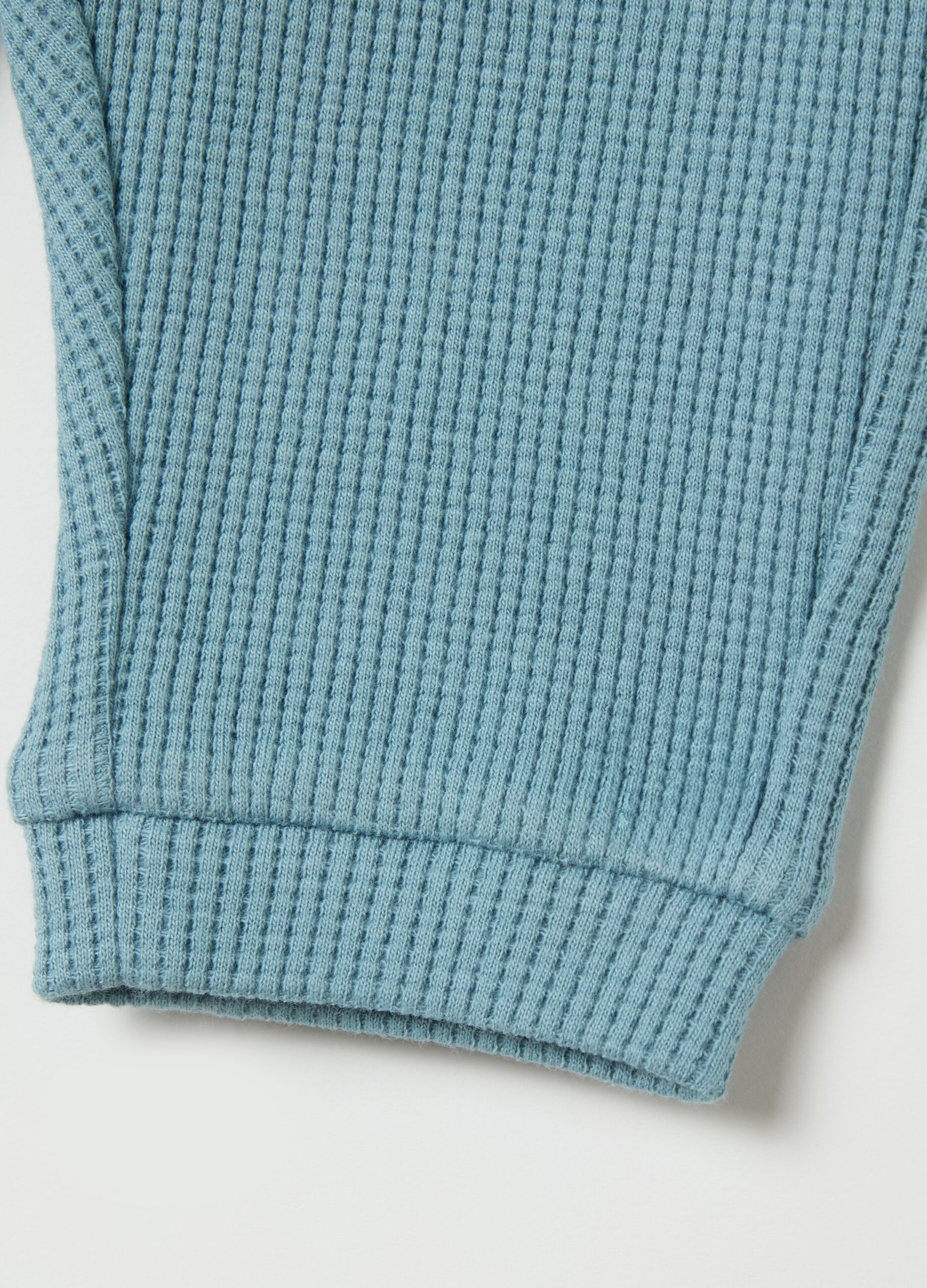 Cotton joggers with waffle weave