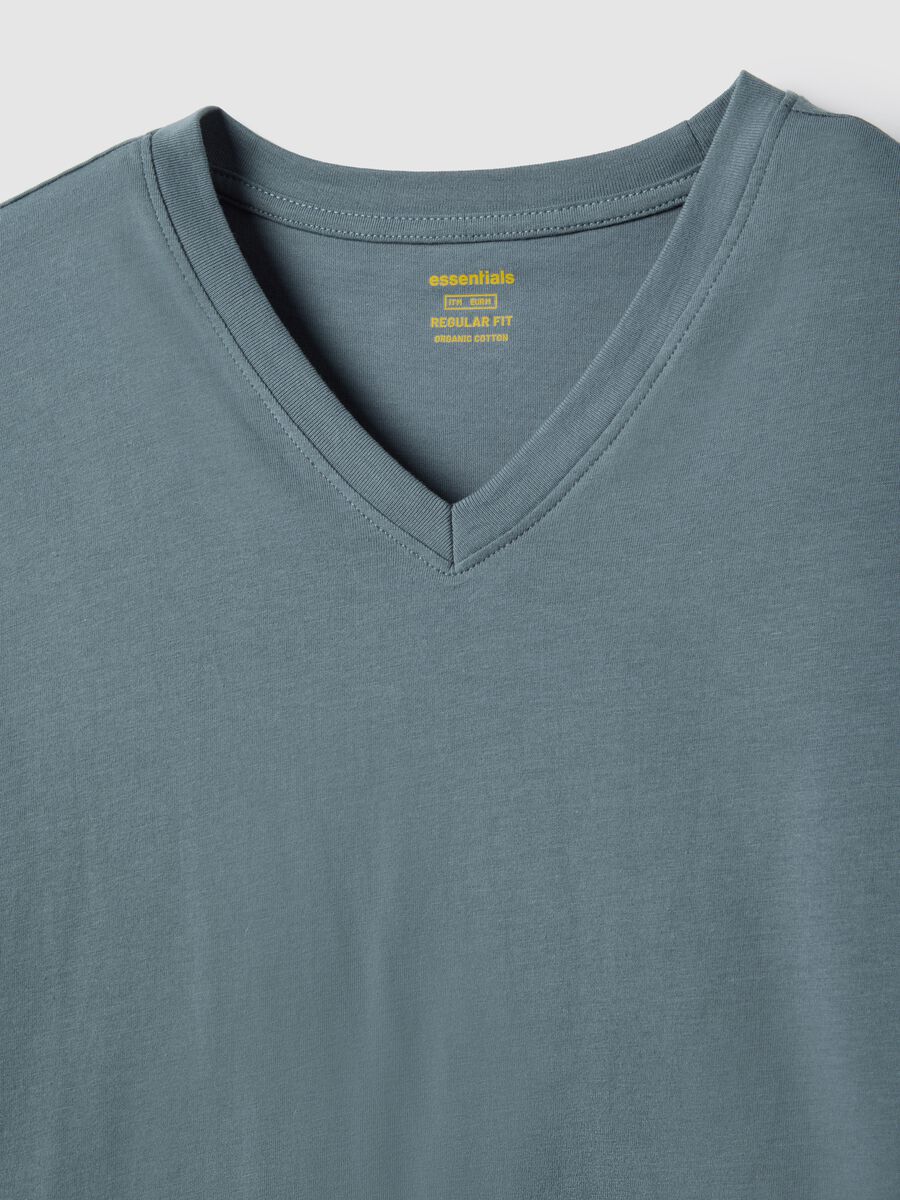 T-shirt in puro cotone grigia regular fit_5