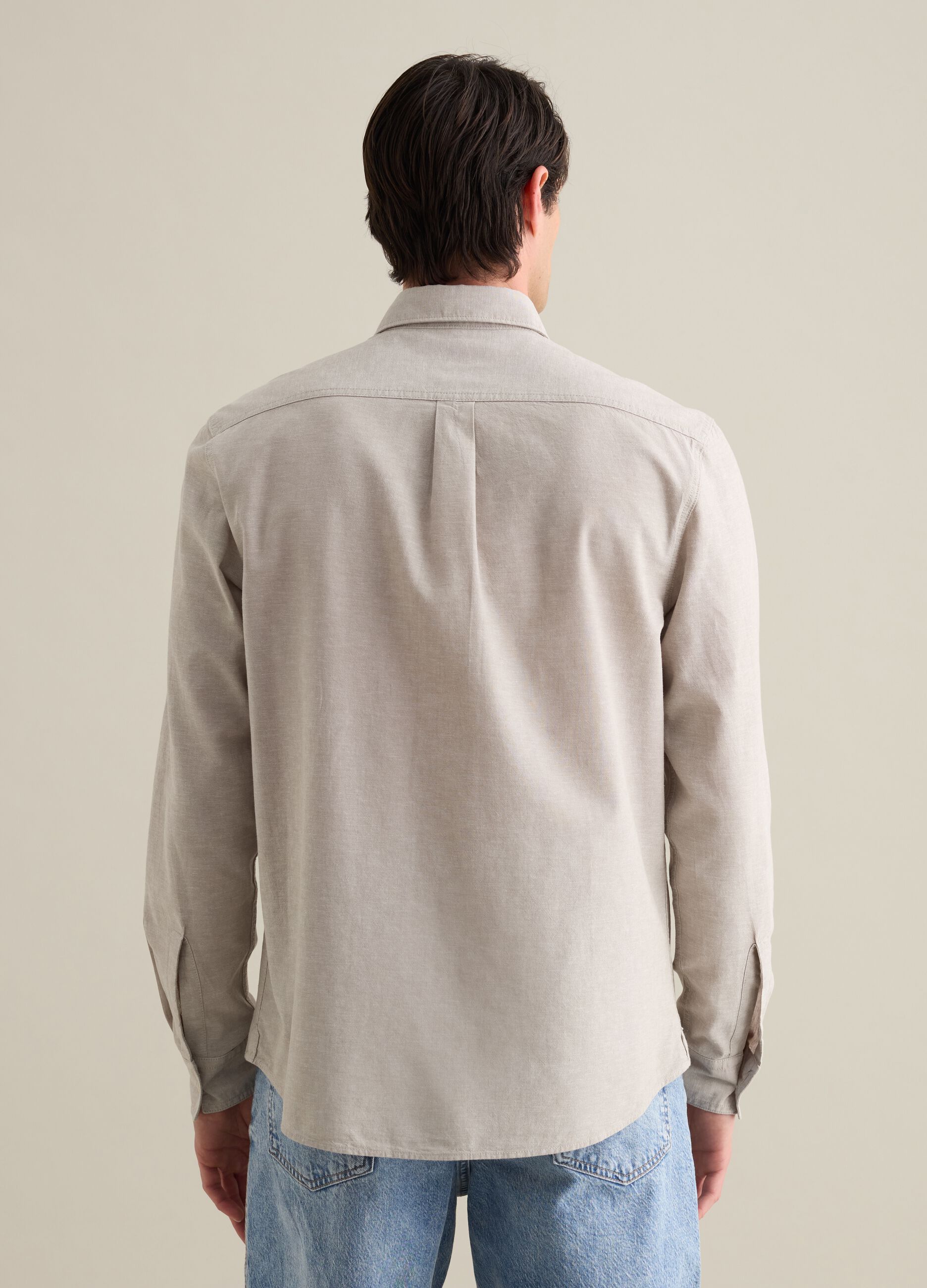 Beige Cotton and Linen Shirt by Piombo