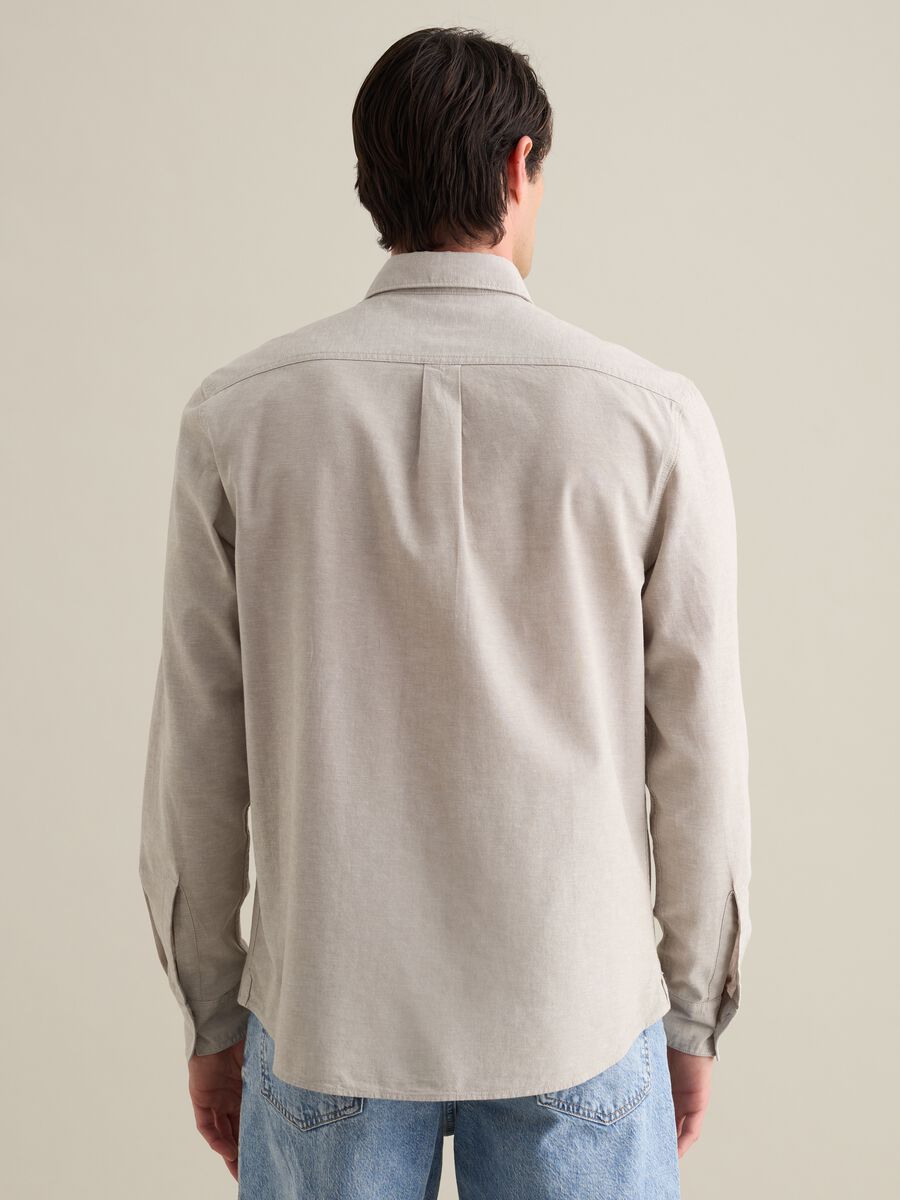 Beige Cotton and Linen Shirt by Piombo_3