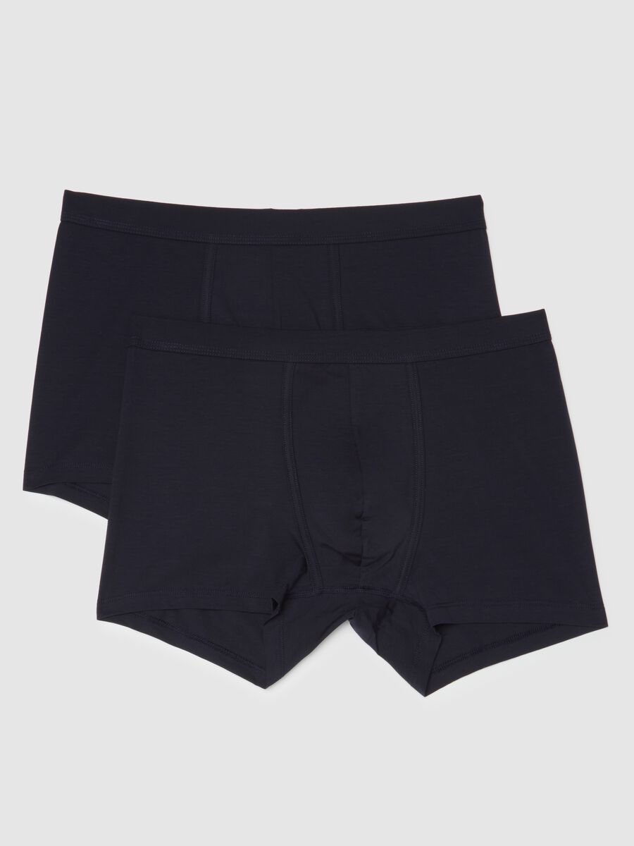 Twin pack of stretch cotton blend blue regular fit boxers_0