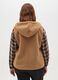 Brown regular fit gilet with zip and hood_2