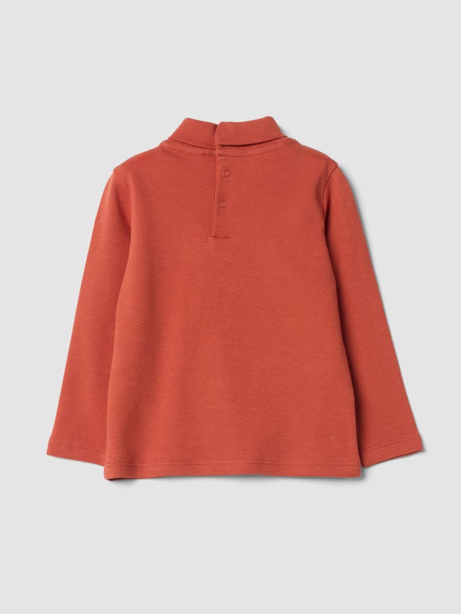 Orange organic cotton roll-neck T-shirt_1