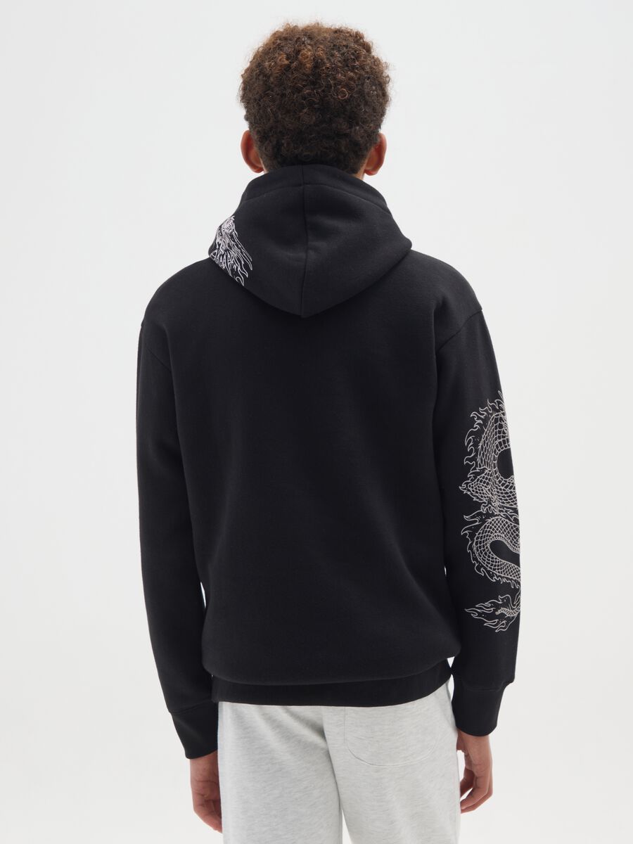 Black Hoodie with Dragon Details_1