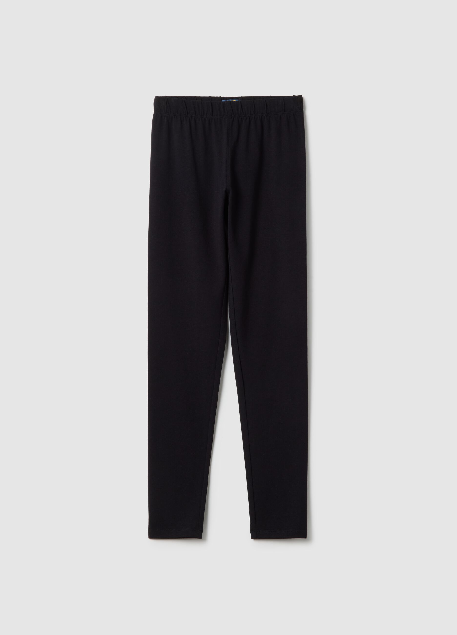 Leggings neri da ragazza in cotone elasticizzato skinny fit