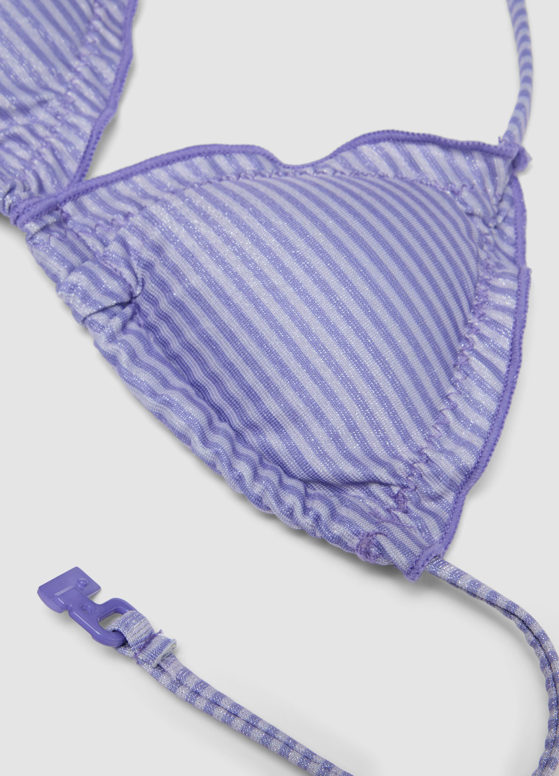 Purple triangle bikini in stretch fabric