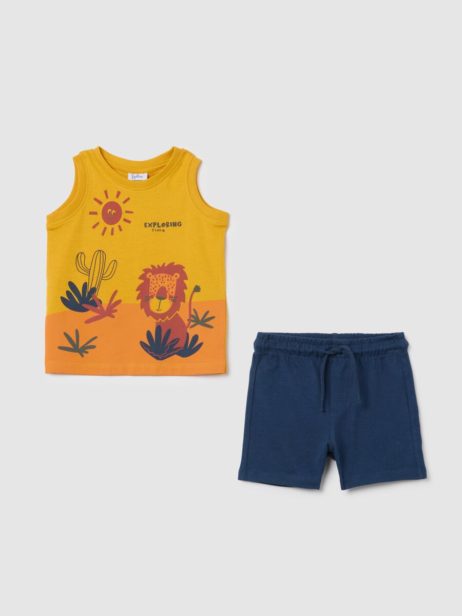 Baby Summer Set in Pure Orange Cotton_0