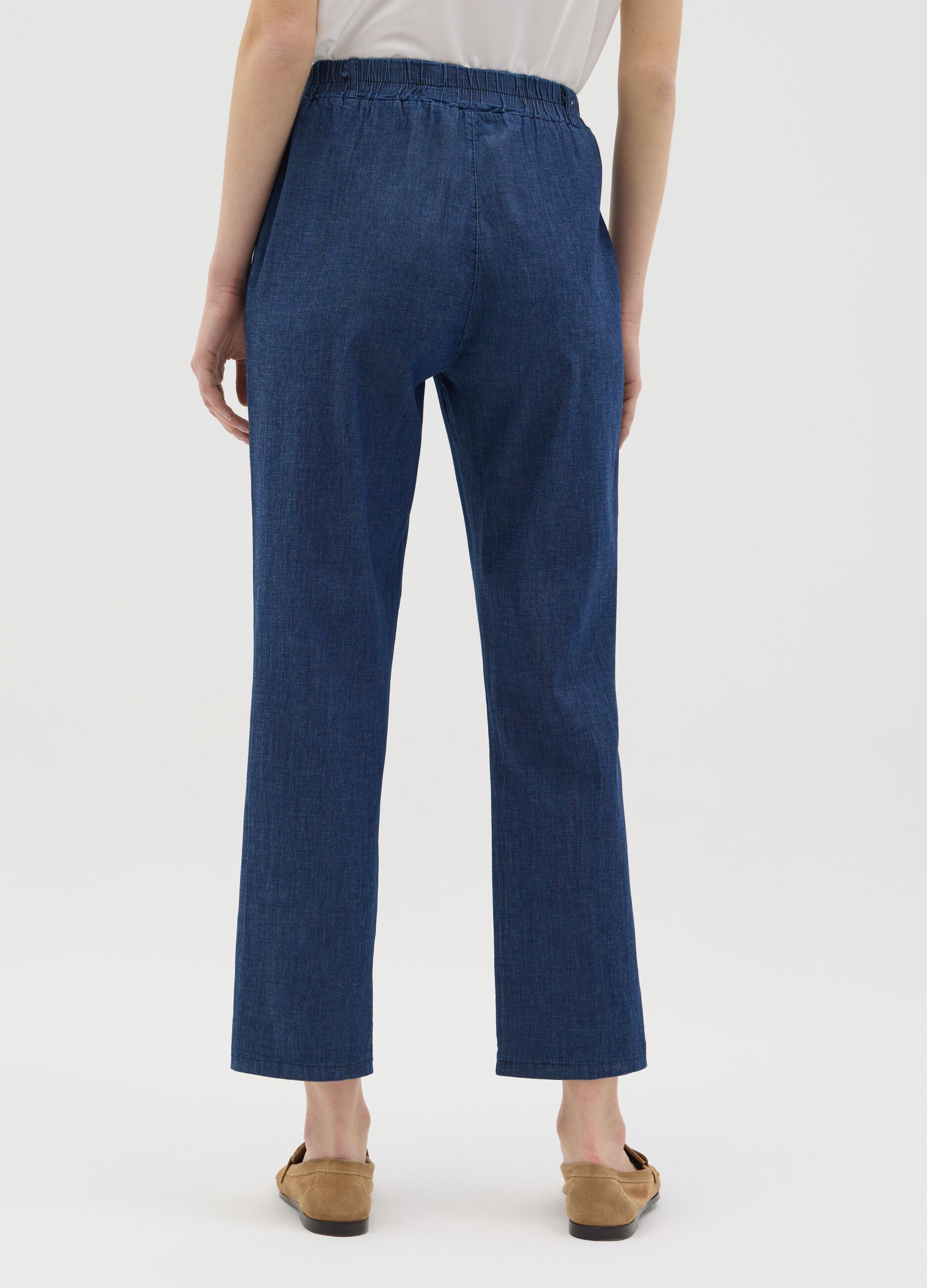 Stretch denim trousers