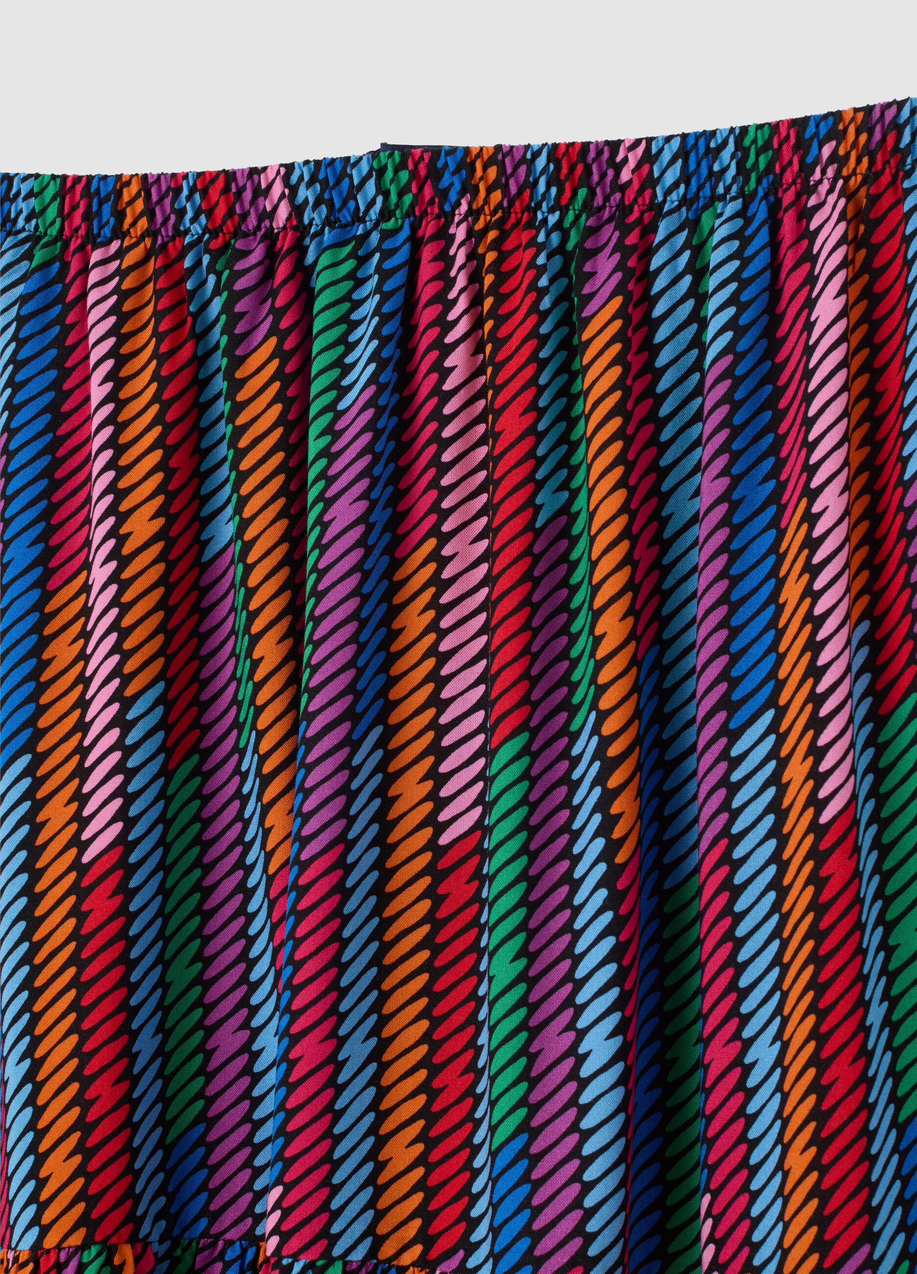 Women's Long Skirt in Multicolour Viscose Regular Fit