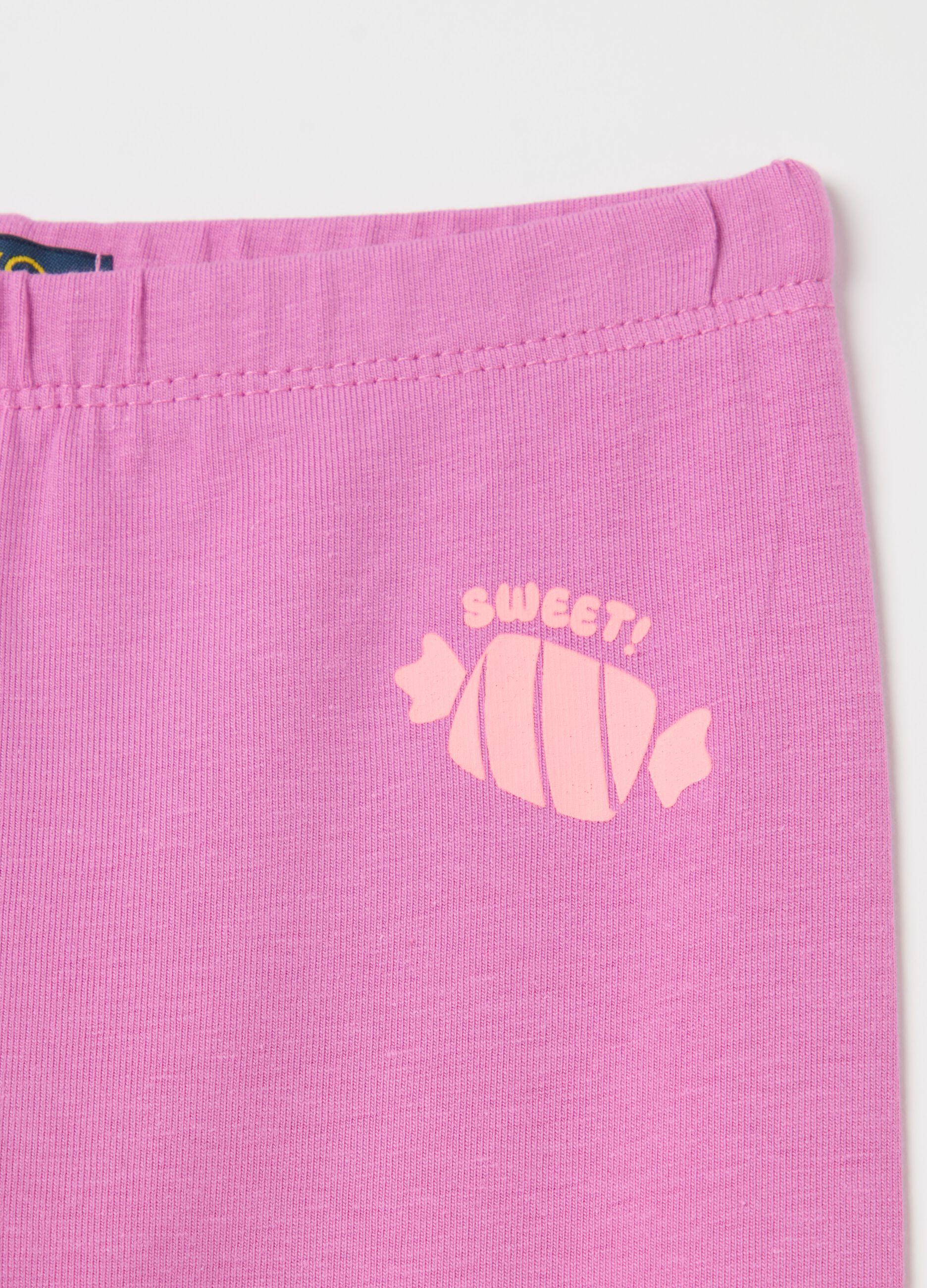 Three-quarter leggings in stretch cotton