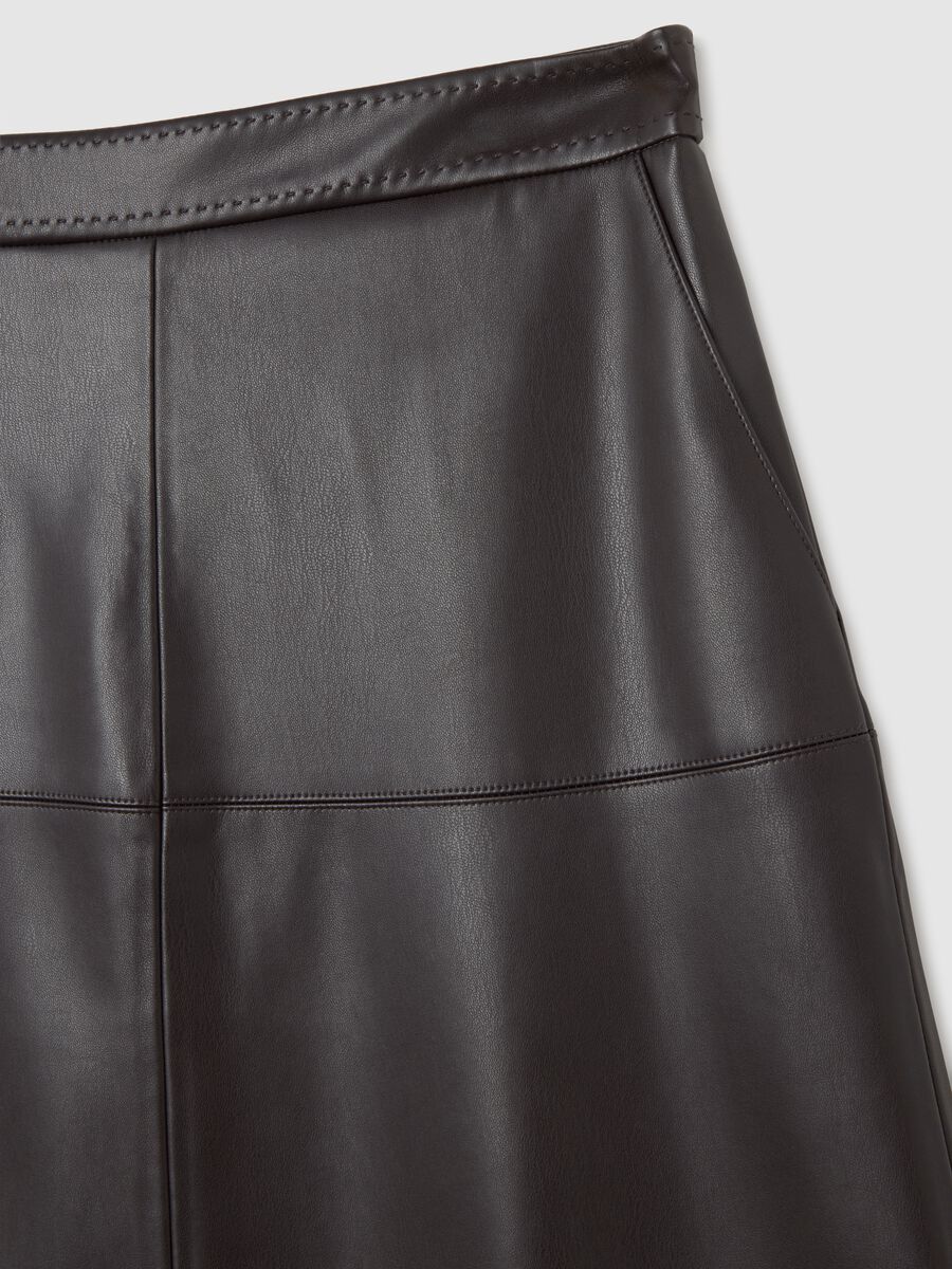 Long Brown Skirt with Side Pockets_5