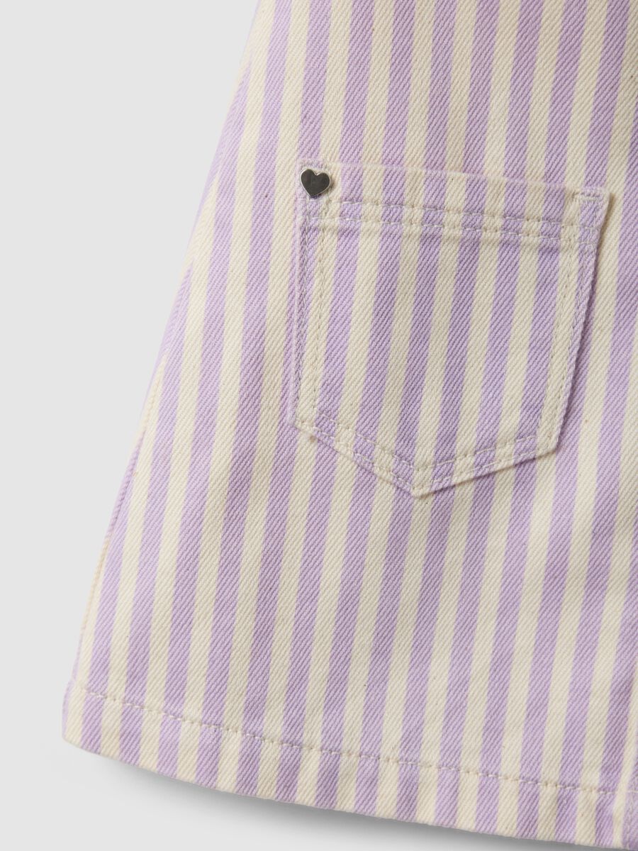 Girls' Regular Fit Multicolor Striped Pure Cotton Dungarees_2