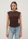 Brown pure cotton regular fit tank top_0
