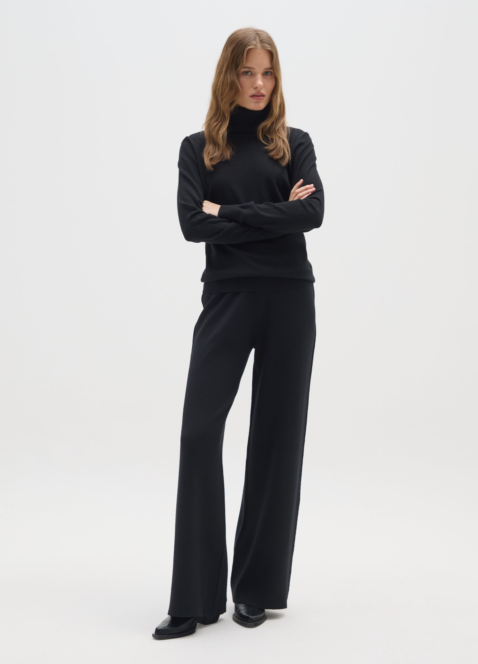 Pantaloni a palazzo neri regular fit