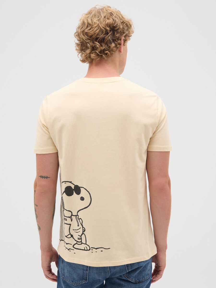Men's regular fit beige pure cotton t-shirt_3