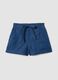 Blue pure cotton denim shorts with elasticated waist, regular fit_4