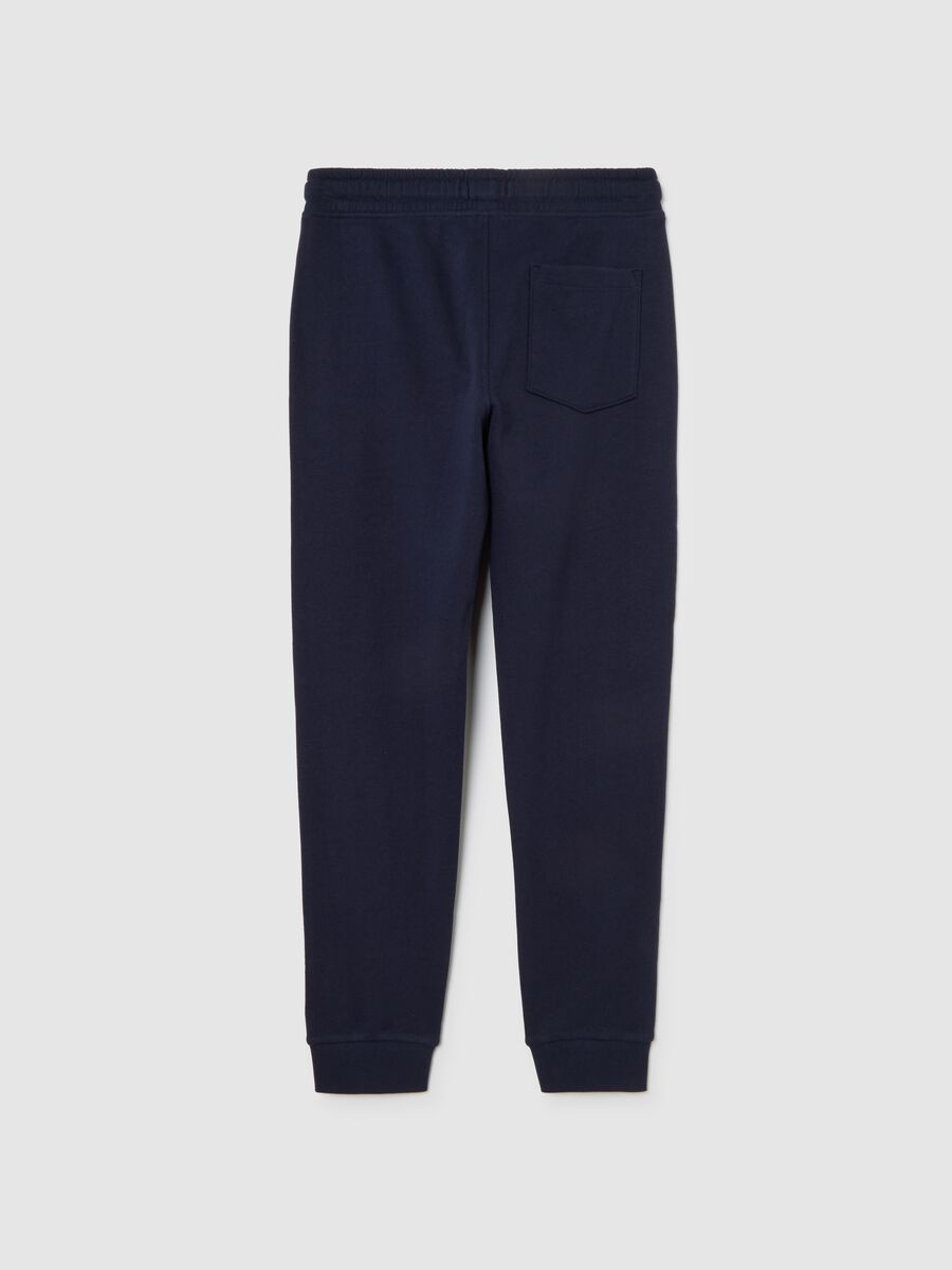 Pantaloni blu in cotone per bambino_1