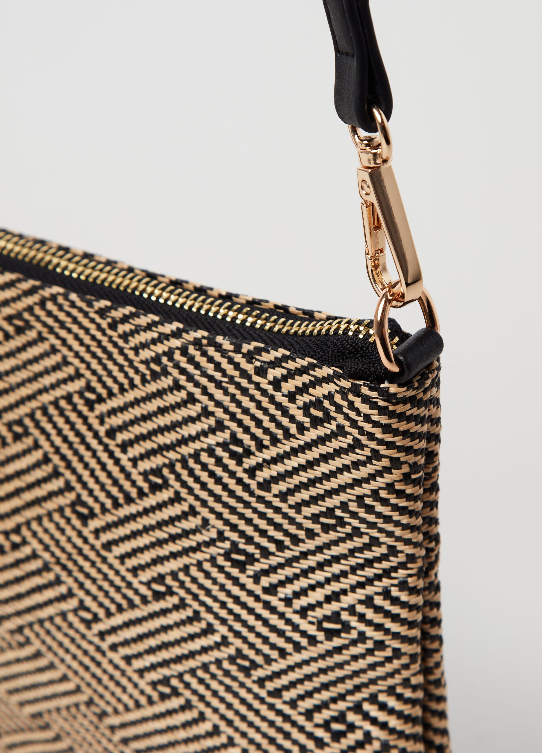 Clutch bag with geometric motif