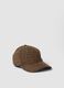 Brown wool-blend checked cap_0