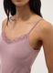 Pink slim fit stretchy viscose camisole with lace_3
