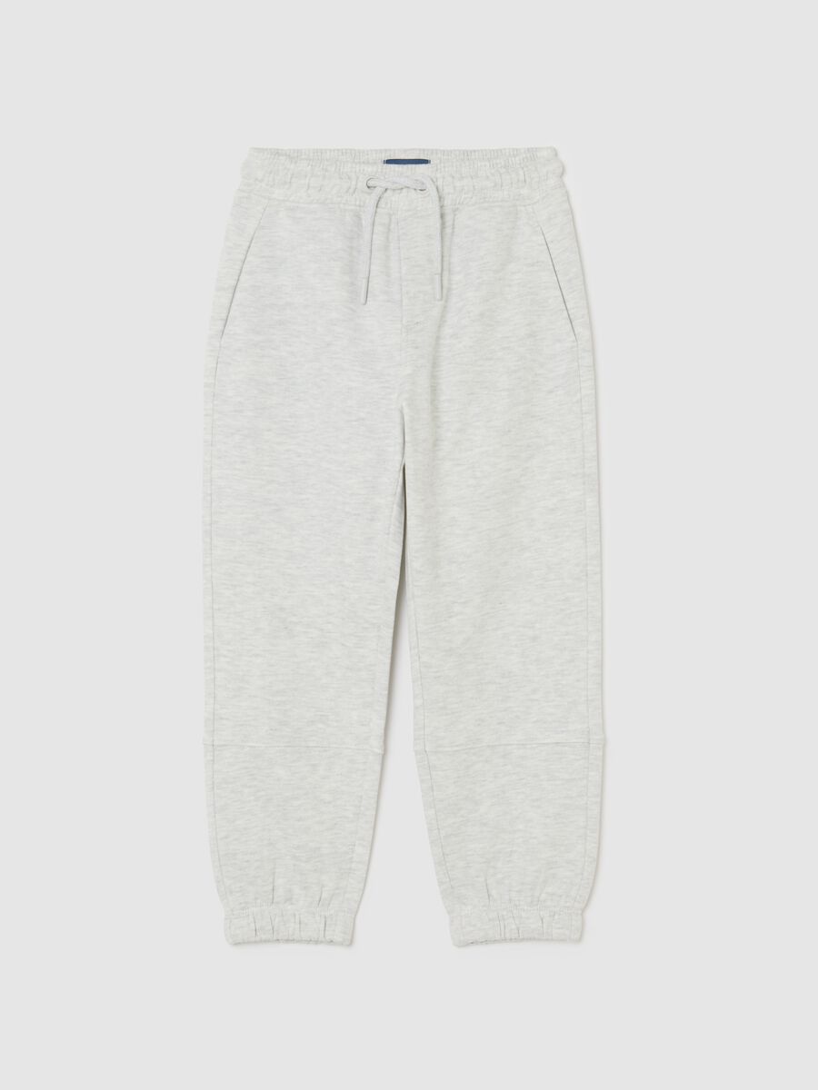 Grey children's jogger trousers in pure cotton comfort fit_0