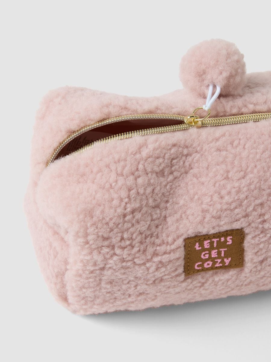 Beauty case rosa con pompon_2