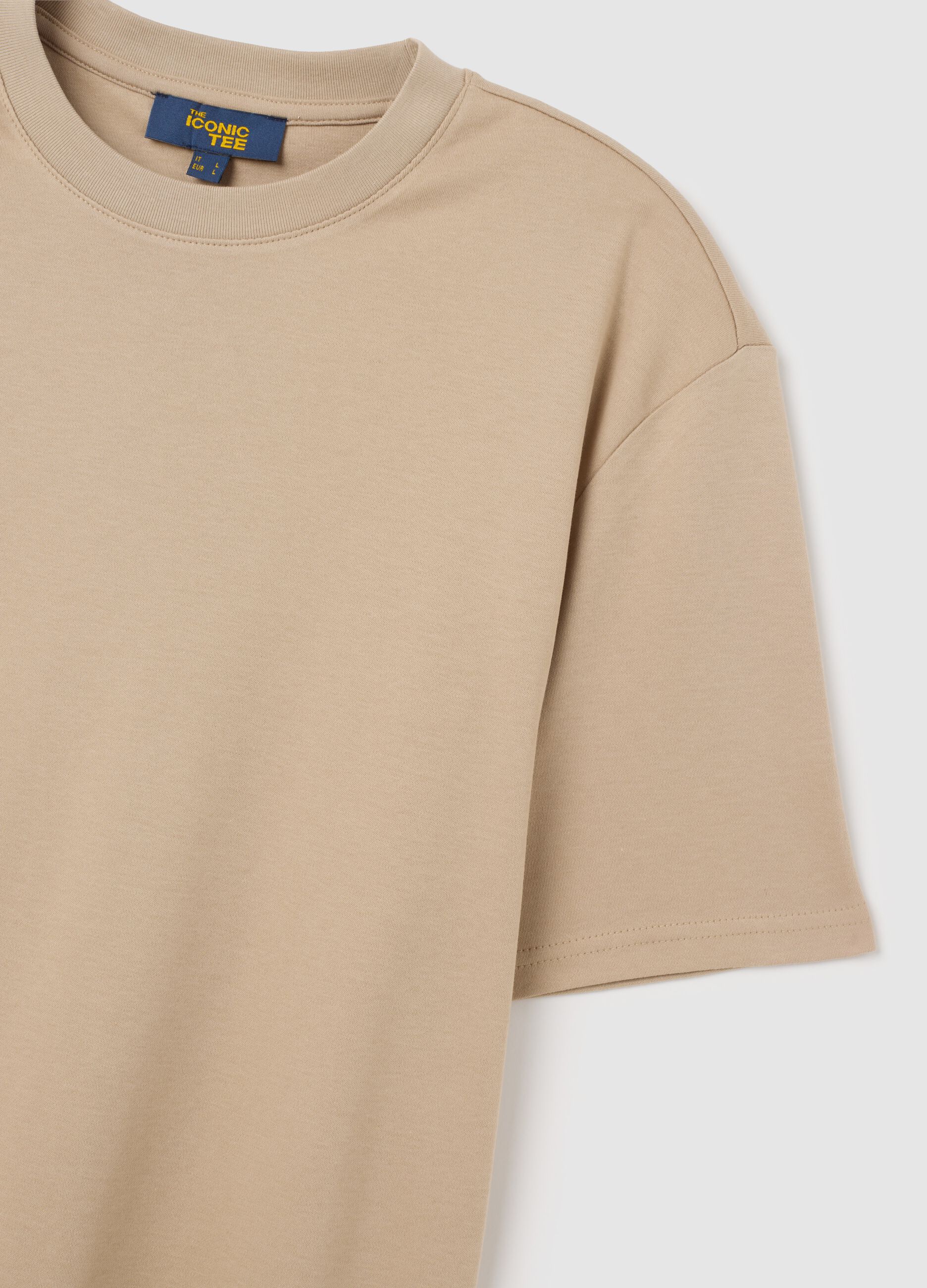 Beige Pure Cotton Relaxed Fit T-Shirt