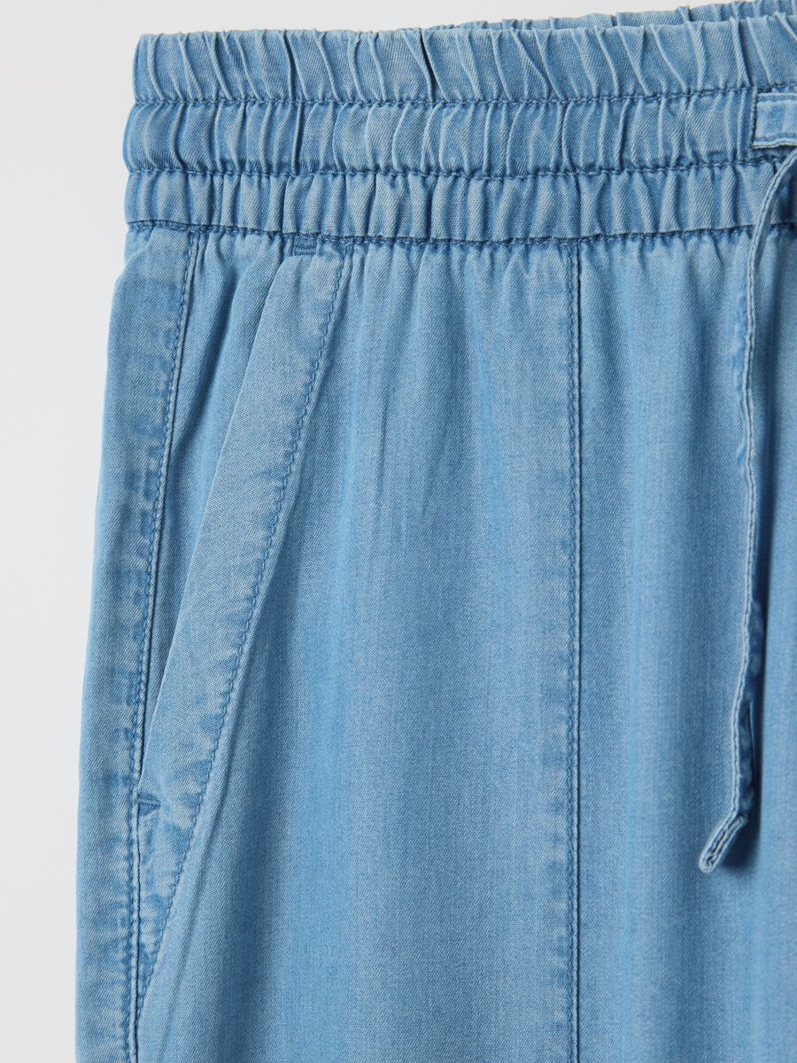 Blue relaxed-fit trousers in Lyocell_5