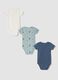 3-pack organic cotton baby bodysuits in aqua blue, navy and ivory, crew neck_1