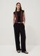 Gilet marrone in misto viscosa e lino regular fit_1