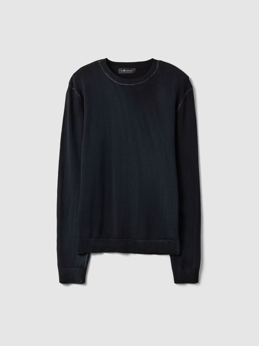 Black Slim Fit Pure Cotton Sweater_0