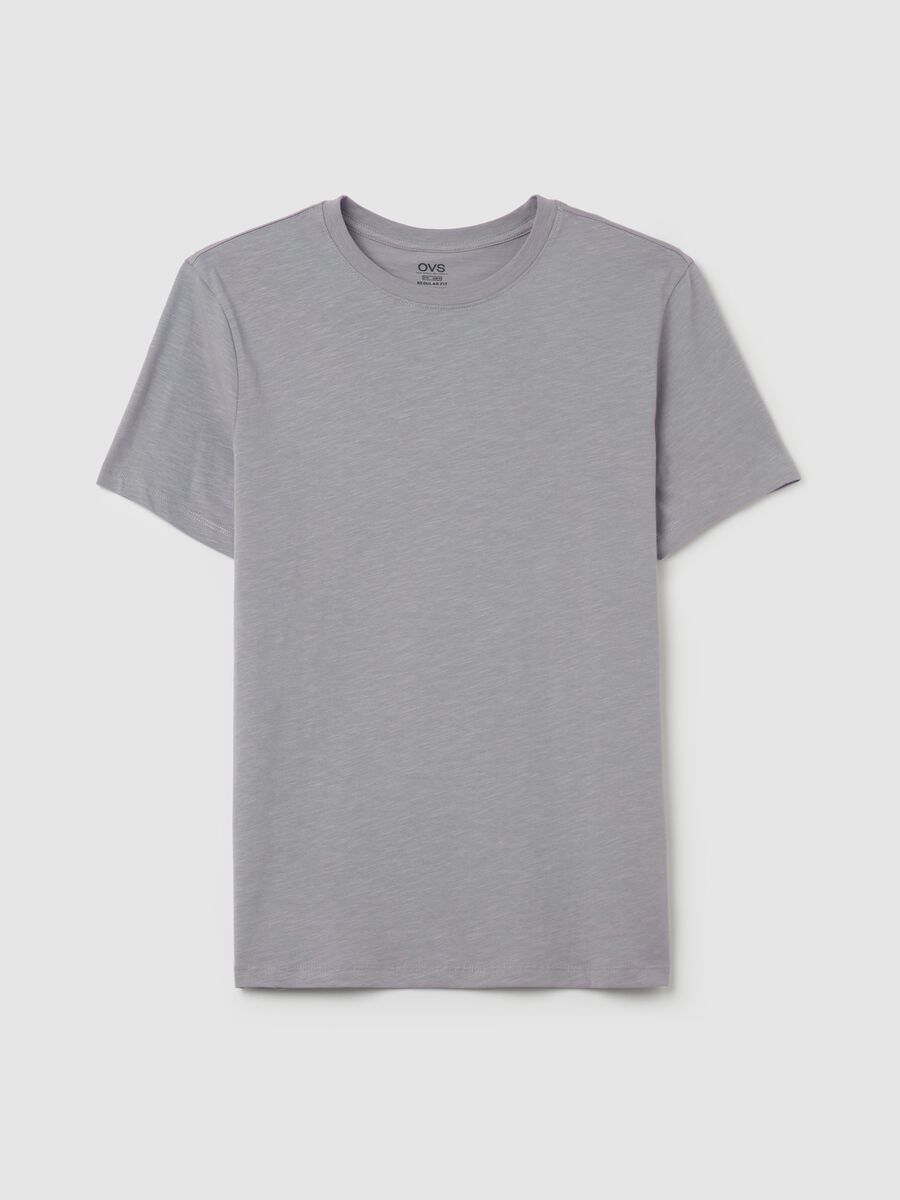 T-shirt in slub cotton with round neck_4