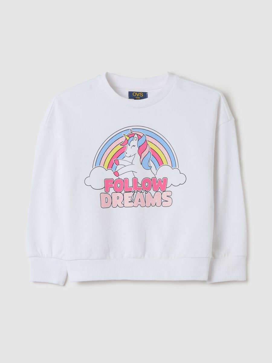 French terry sweatshirt with glitter print_0