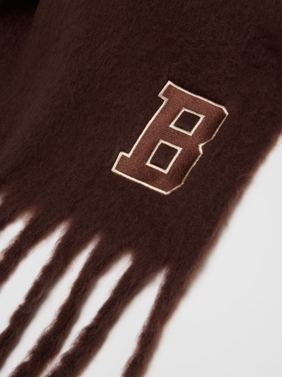 Brown Mixed Fabric Scarf_1