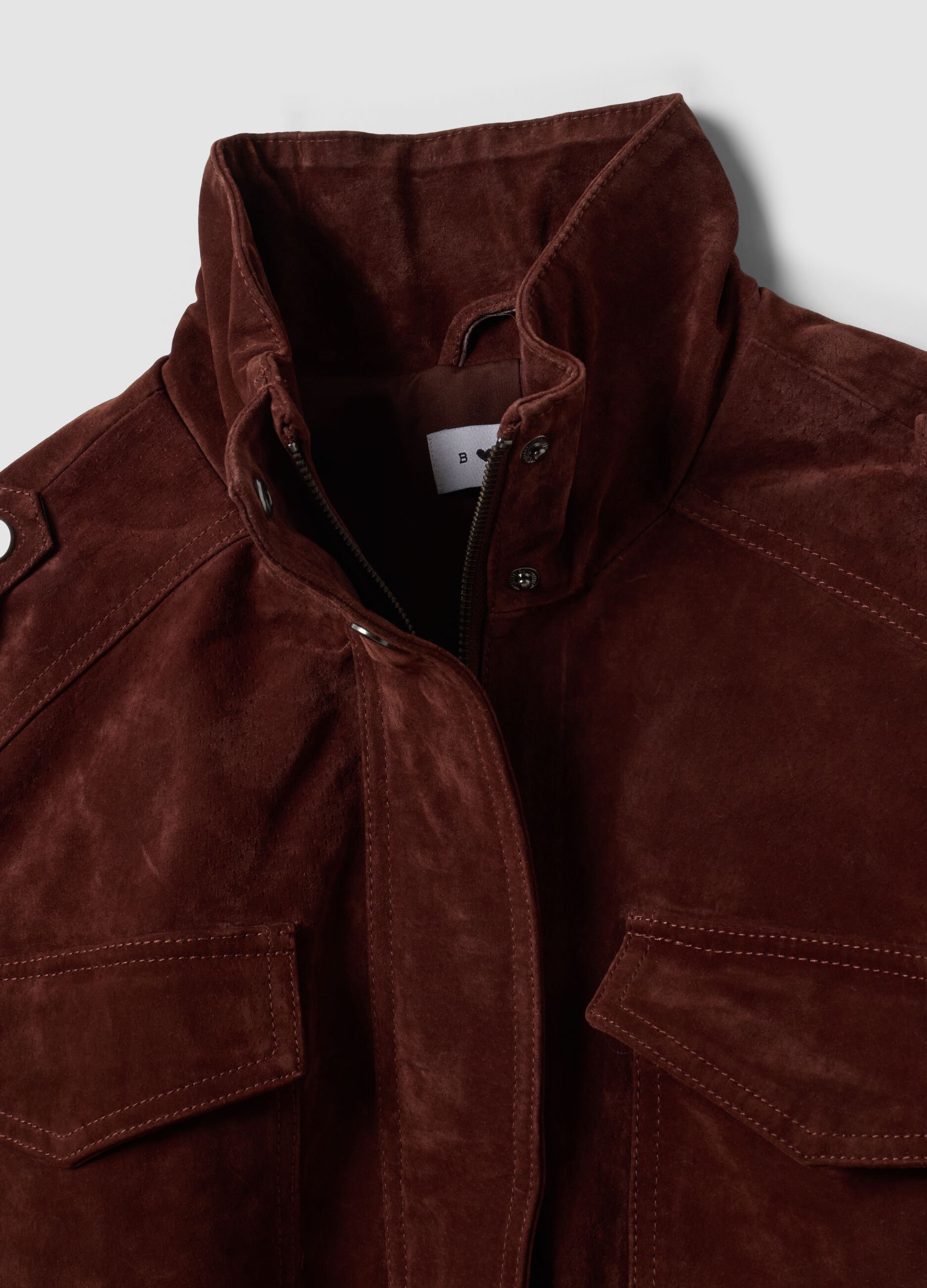 Red genuine leather jacket in regular fit