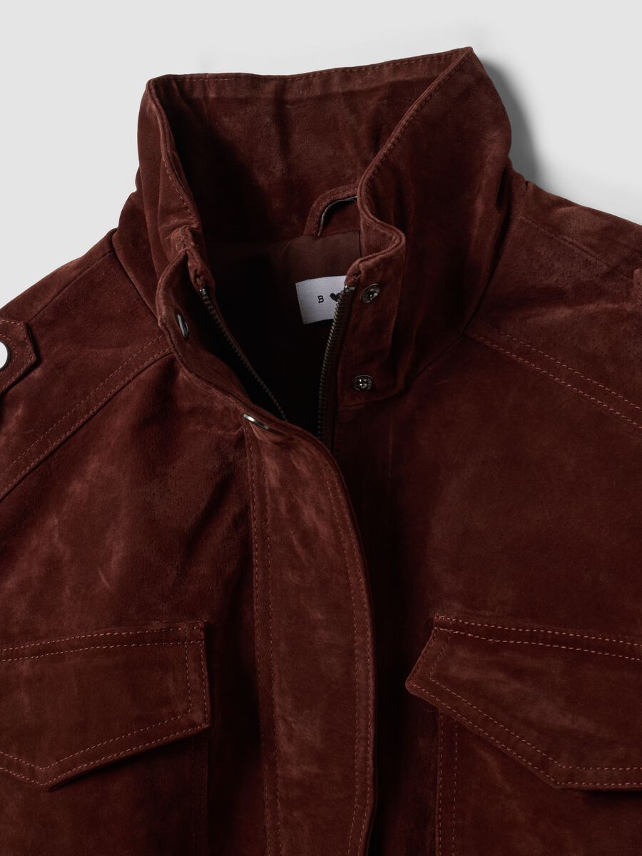 Giacca rossa in vera pelle regular fit_5