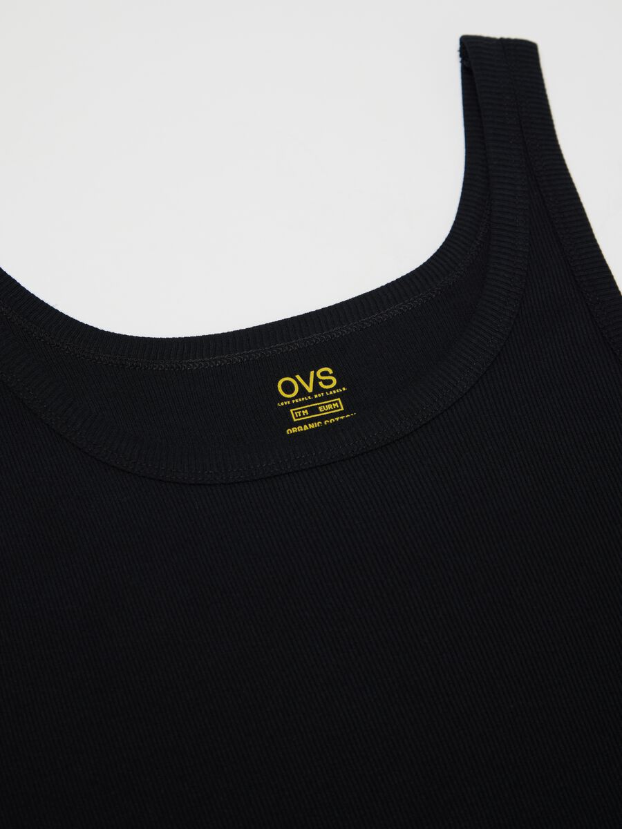 Black pure cotton OVS vest_1
