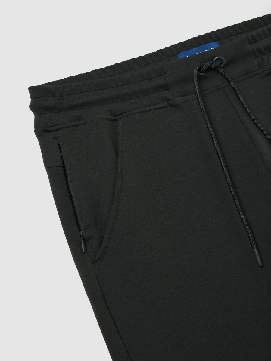 Green cotton blend trousers with regular fit_5