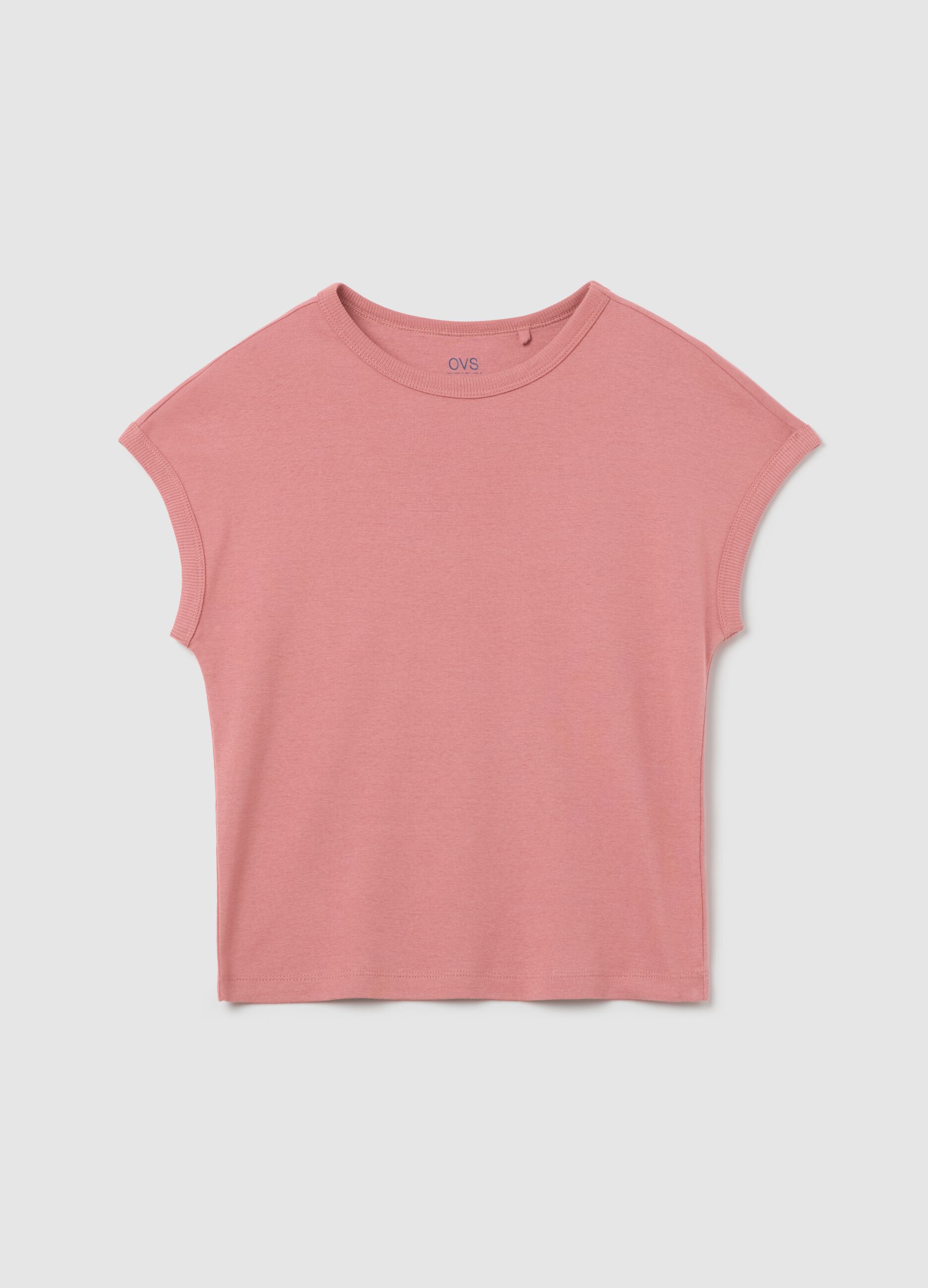 T-shirt con maniche a kimono rosa