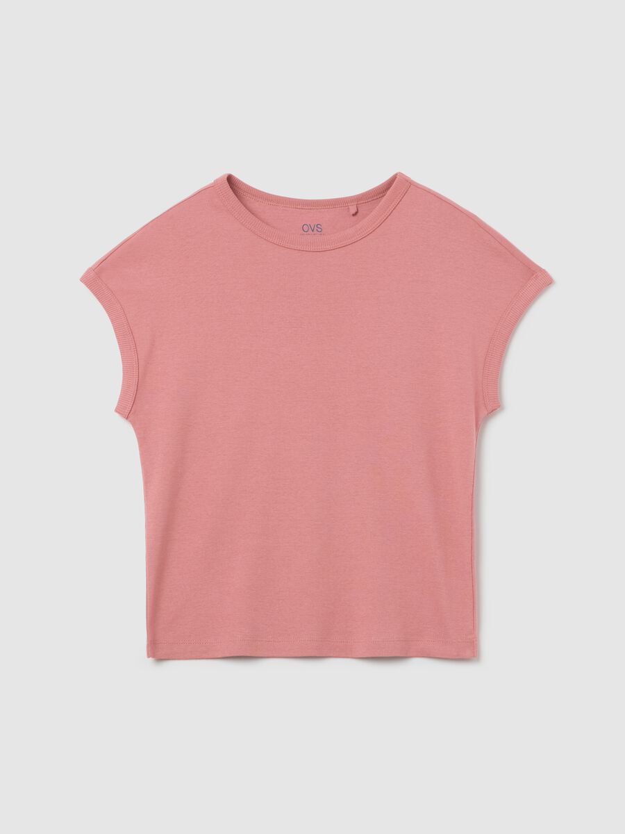 Pink T-shirt with kimono sleeves_4