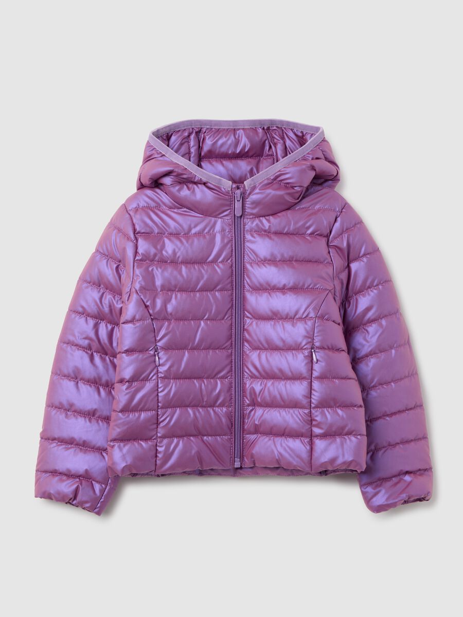 Purple Hooded Jacket for Girls_0
