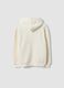 White cotton-blend hoodie with print, regular fit_2