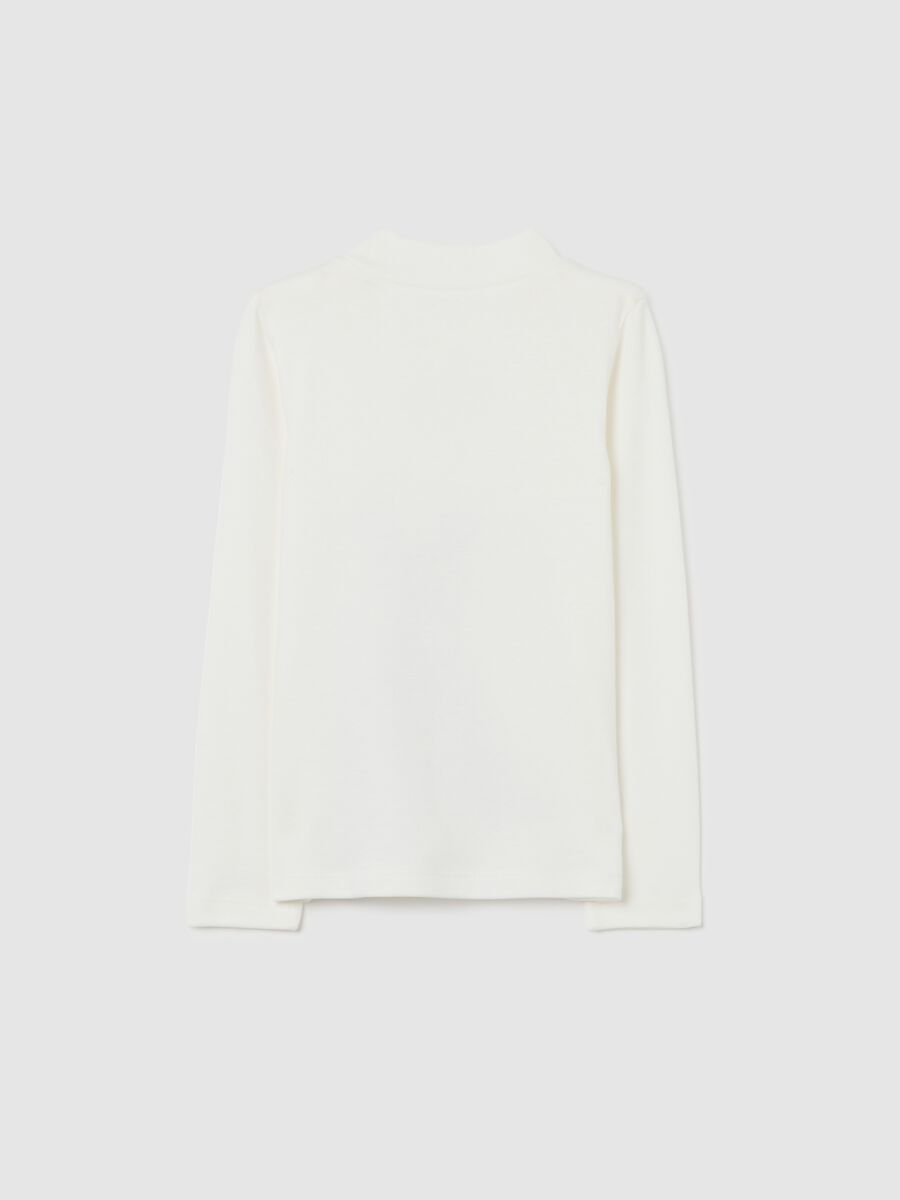 Girl's white pure cotton regular fit t-shirt with print_1