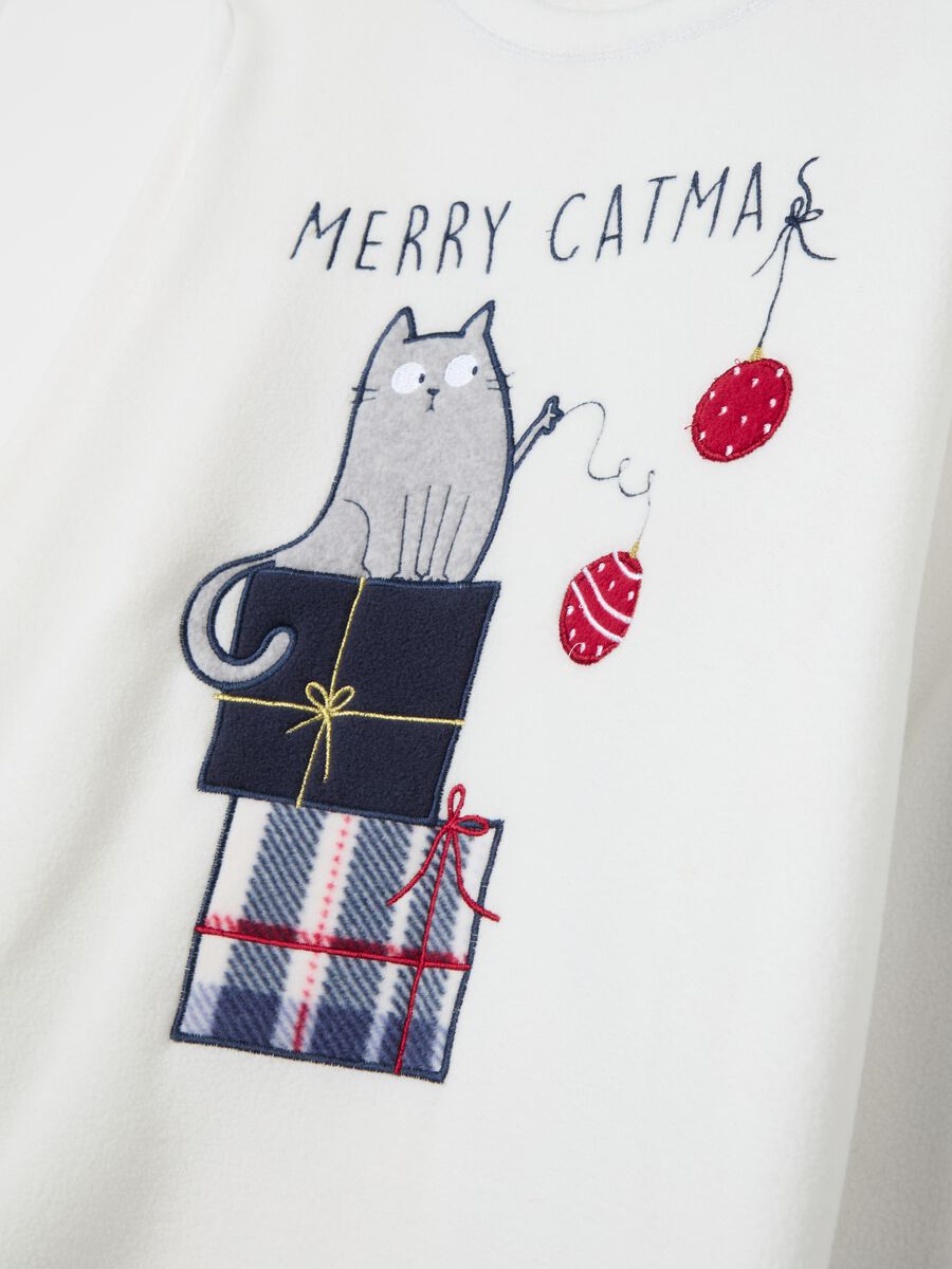 Velour pyjamas with "Merry Catmas" embroidery_5