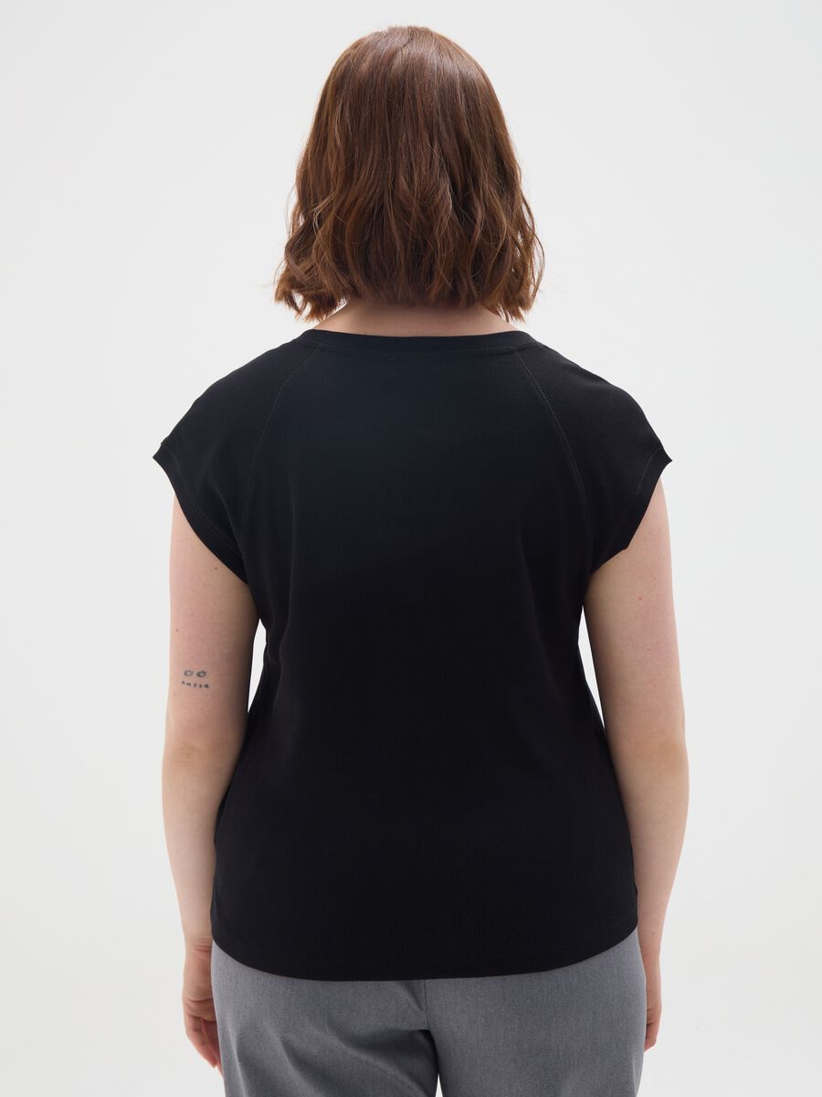 Women's top in pure black cotton_3
