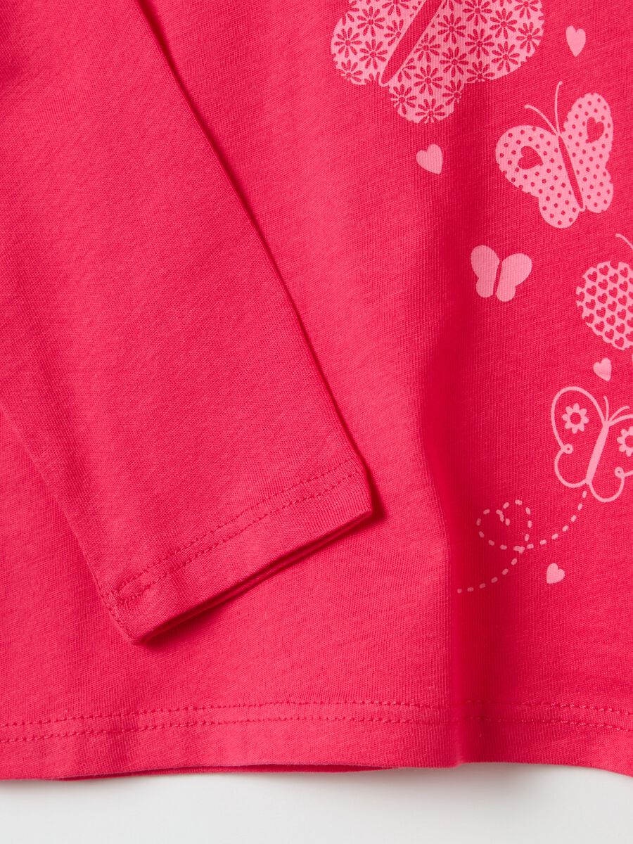 Cotton T-shirt with print and long sleeves_3