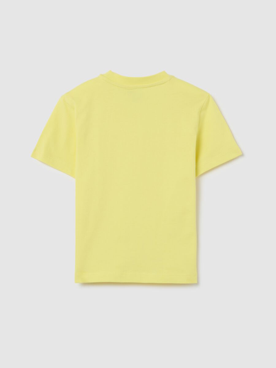 Yellow cotton T-shirt with round neck_4