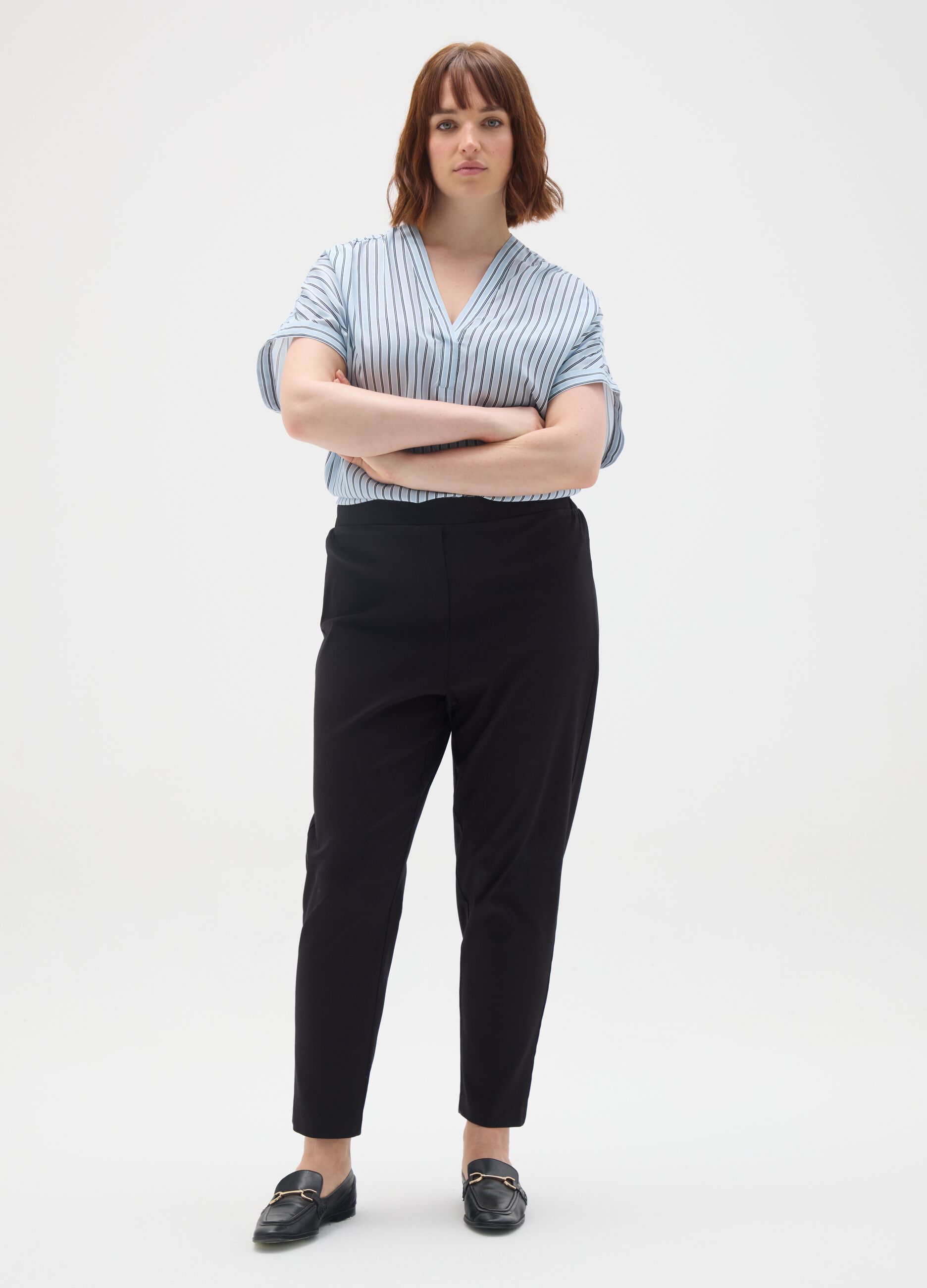 Multicolour pure viscose blouse in regular fit