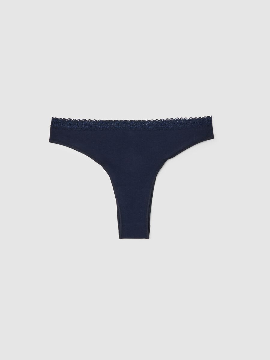 Slip alla brasiliana in cotone elasticizzato blu regular fit_0
